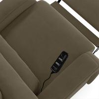Poltrona Do Papai Reclinável Napoli Power Elétrica Massagem Veludo Fh1 Rose - 6