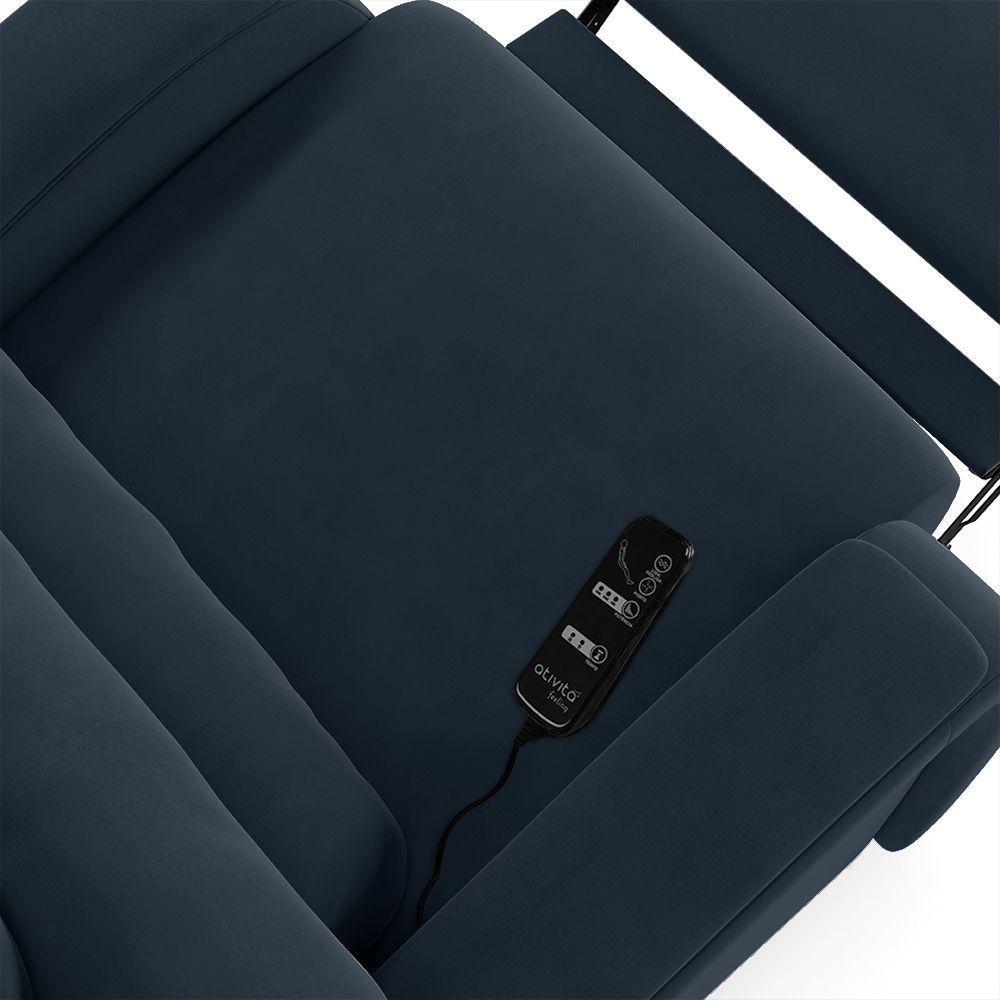 Poltrona Do Papai Reclinável Napoli Power Touch Massagem Veludo Fh1 Azul - 5