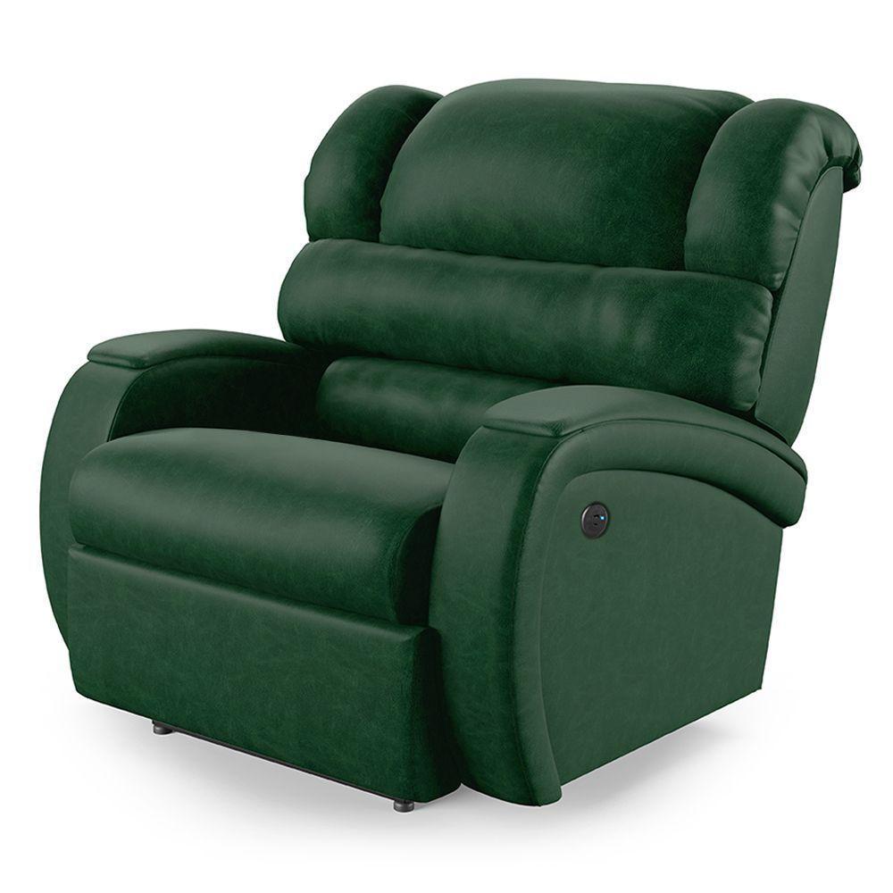 Poltrona Do Papai Reclinável Napoli Power Touch Usb Pu Fh1 Verde Musgo - 1