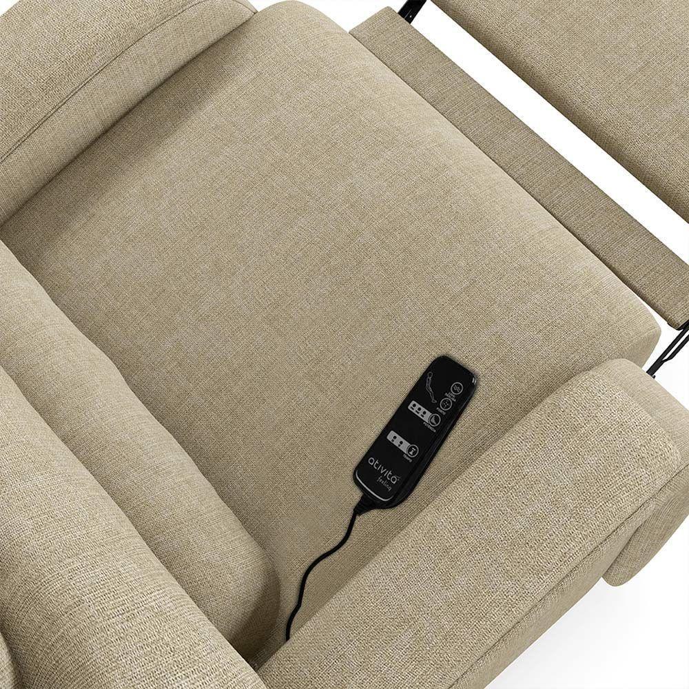 Poltrona Do Papai Reclinável Napoli Power Touch Massagem Linho Fh1 Bege - 8