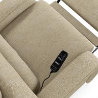 Poltrona Do Papai Reclinável Napoli Power Touch Massagem Linho Fh1 Bege - 8