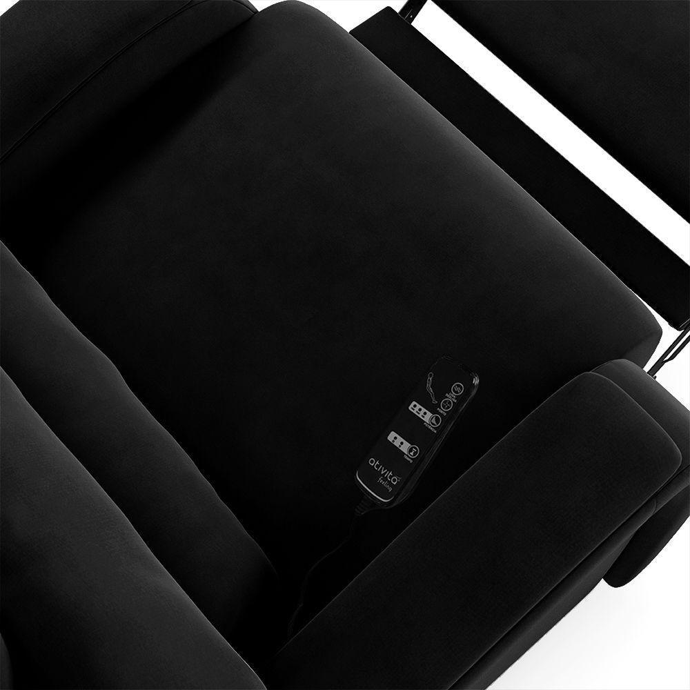 Poltrona Do Papai Reclinável Napoli Power Touch Massagem Veludo Fh1 Preto - 5