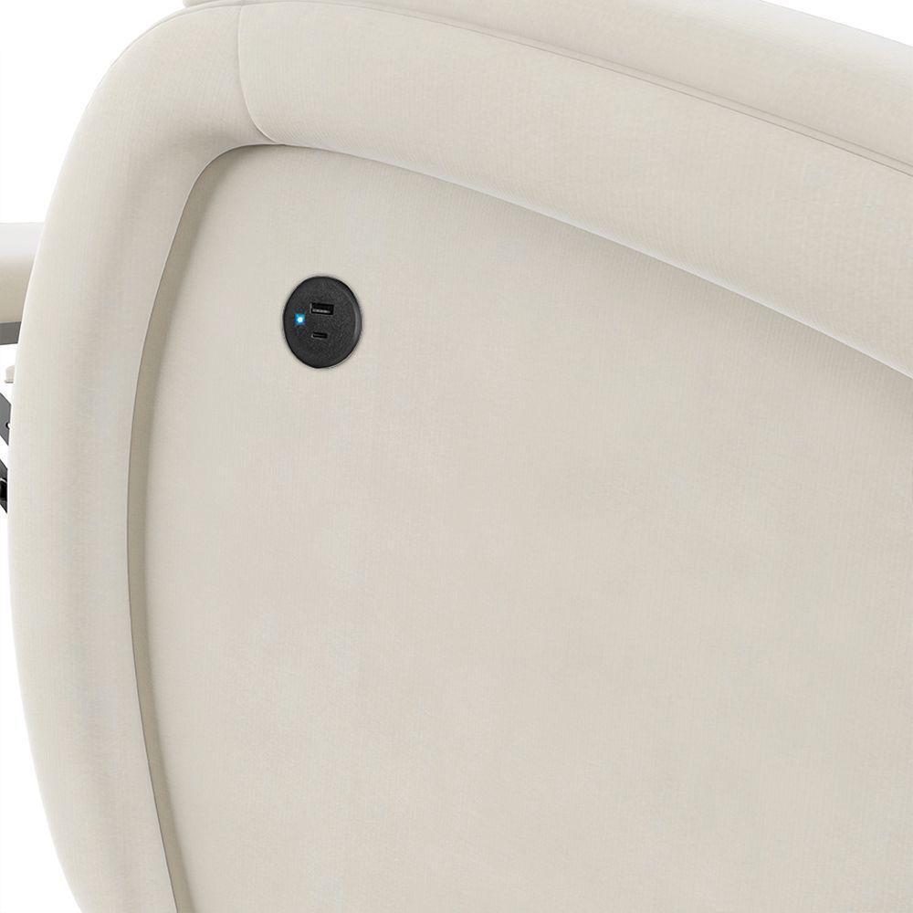 Poltrona Do Papai Reclinável Napoli Power Touch Usb Veludo Fh1 Rose - 3
