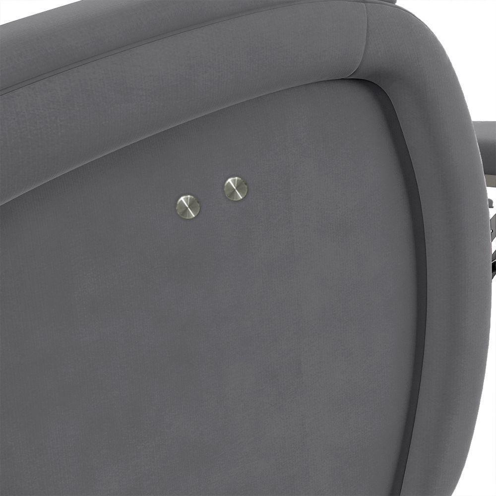 Poltrona Do Papai Reclinável Napoli Power Touch Usb Veludo Cinza Fh1 - 4