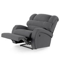 Poltrona Do Papai Reclinável Napoli Power Touch Usb Veludo Cinza Fh1 - 2