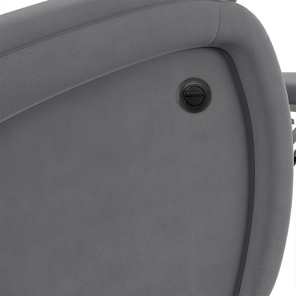 Poltrona Do Papai Reclinável Napoli Power Elétrica Massagem Veludo Fh1 Cinza - 4