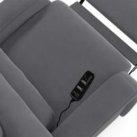 Poltrona Do Papai Reclinável Napoli Power Elétrica Massagem Veludo Fh1 Cinza - 8