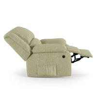 Poltrona Do Papai Reclinável Melim Elétrica Led Massagem Linho Fh1 Bege - 8