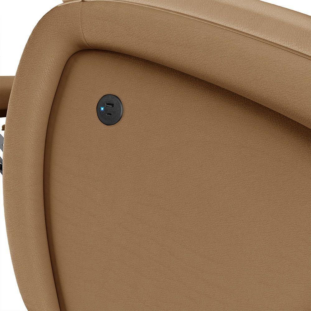 Poltrona Do Papai Reclinável Napoli Power Elétrica Usb Pu Fh1 Caramelo - 4