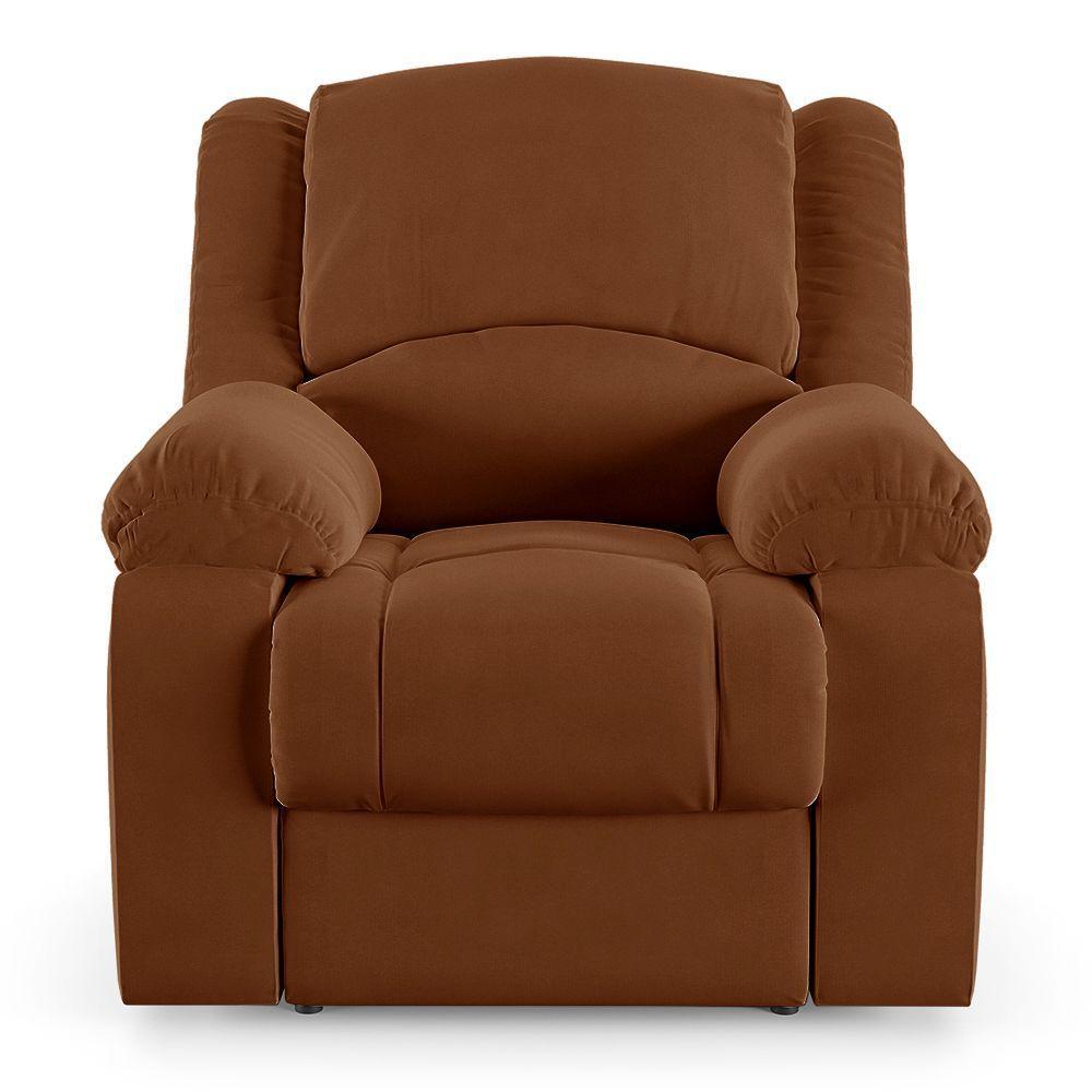 Poltrona Do Papai Reclinável Melim Elétrica Led Massagem Veludo Fh1 Terracota - 4