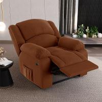 Poltrona Do Papai Reclinável Melim Elétrica Led Massagem Veludo Fh1 Terracota - 8