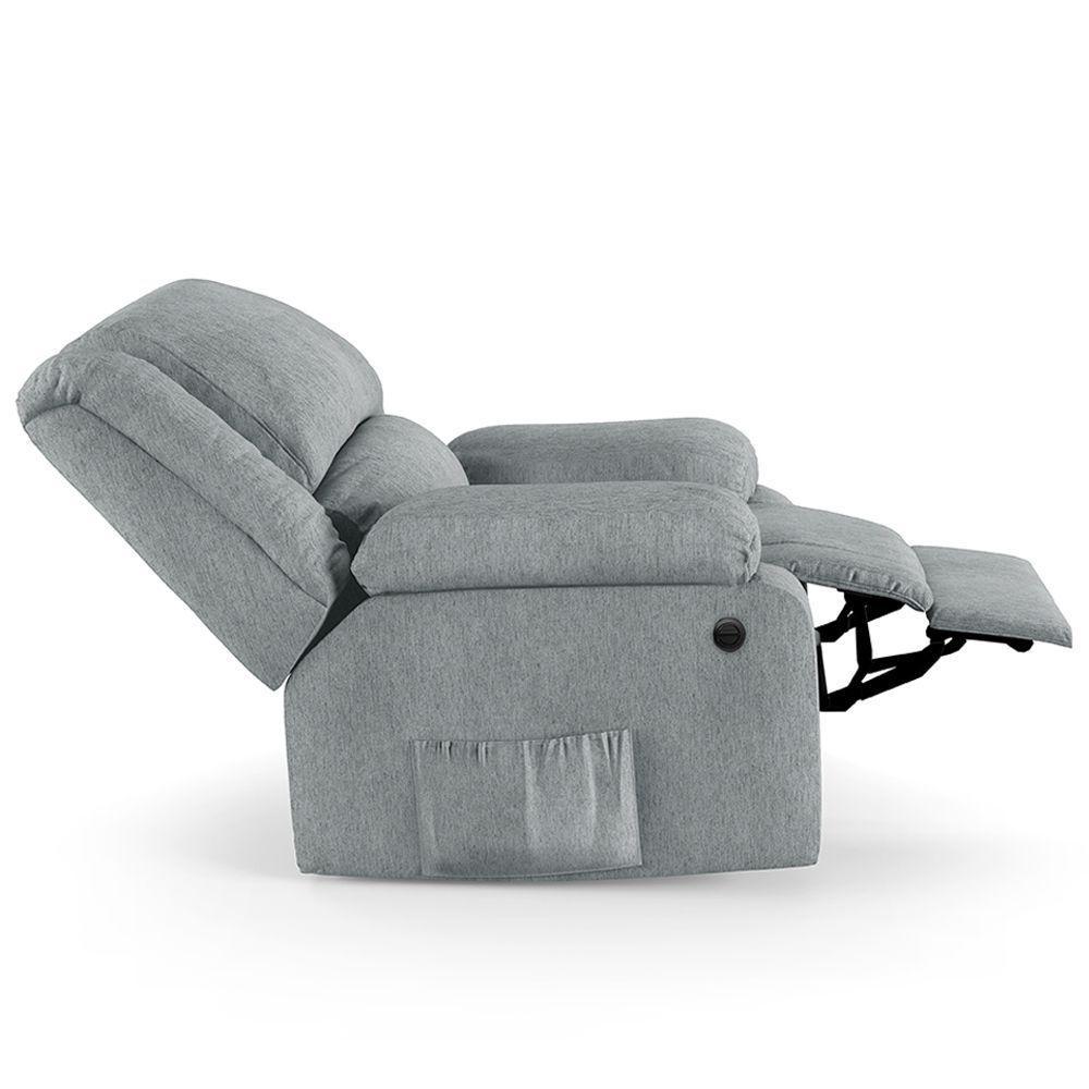 Poltrona Do Papai Reclinável Melim Elétrica Led Massagem Linho Cinza Fh1 - 4