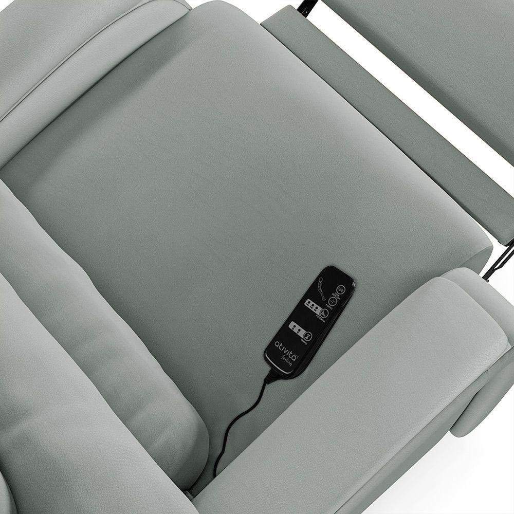 Poltrona Do Papai Reclinável Napoli Power Touch Massagem Pu Fh1 Cinza - 4