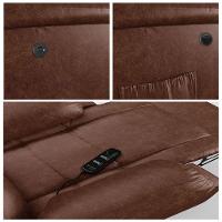 Poltrona Do Papai Reclinável Melim Elétrica Led Massagem Pu Brilho Fh1 Marrom