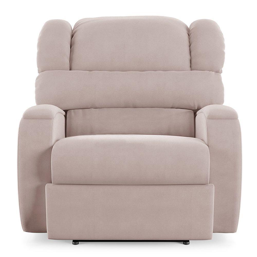 Poltrona Do Papai Reclinável Napoli Power Touch Usb Veludo Rosê Fh1 - 3