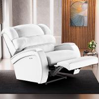 Poltrona Do Papai Reclinável Napoli Power Touch Massagem Pu Fh1 Branco - 7