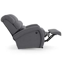 Poltrona Do Papai Reclinável Napoli Controle Power Elétrico Veludo Cinza Fh1 - 3