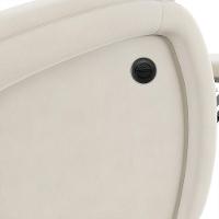 Poltrona Do Papai Reclinável Napoli Controle Power Elétrico Veludo Bege Fh1