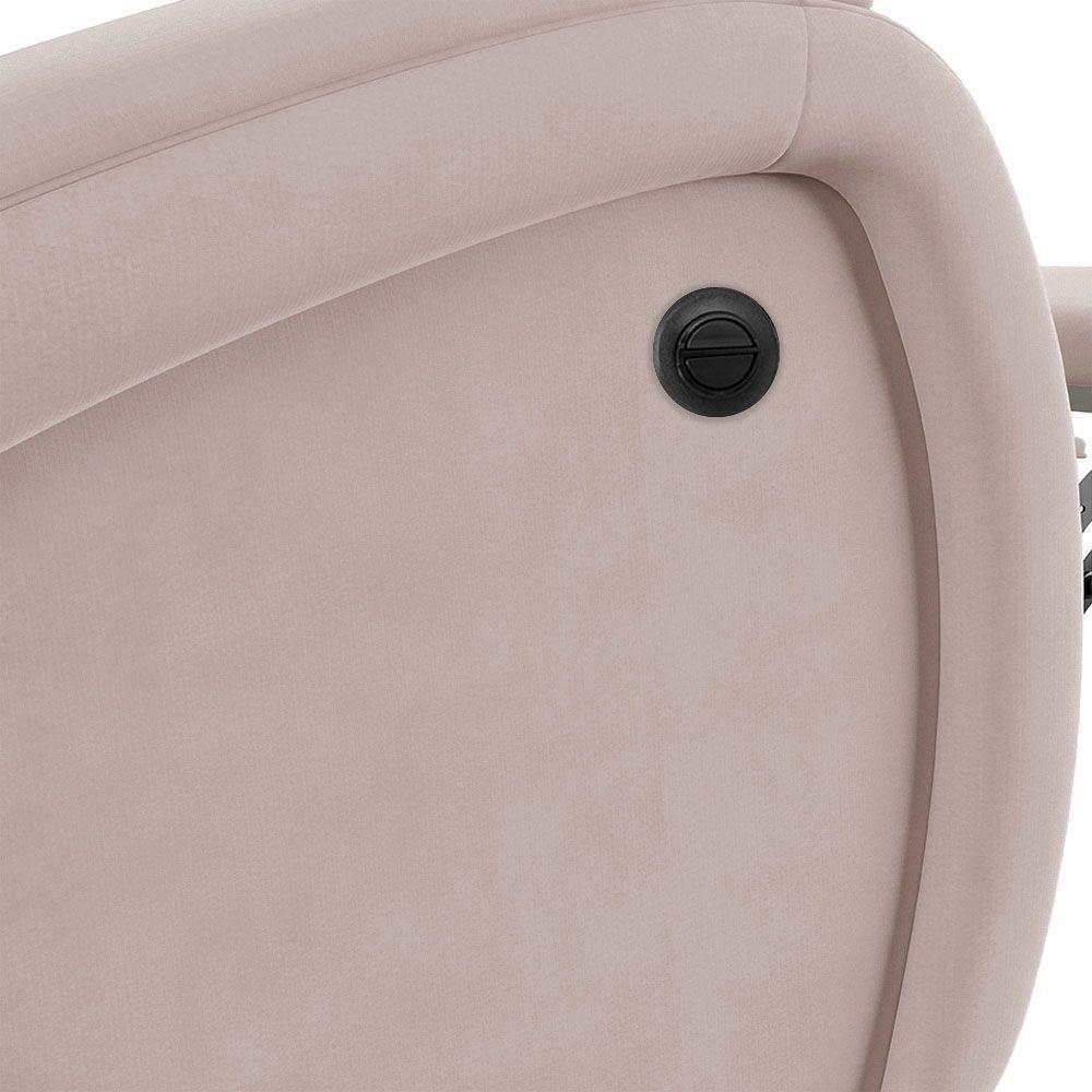 Poltrona Do Papai Reclinável Napoli Controle Power Elétrico Veludo Rosê Fh1 - 6