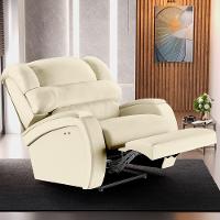 Poltrona Do Papai Reclinável Napoli Power Touch Massagem Pu Fh1 Bege - 5