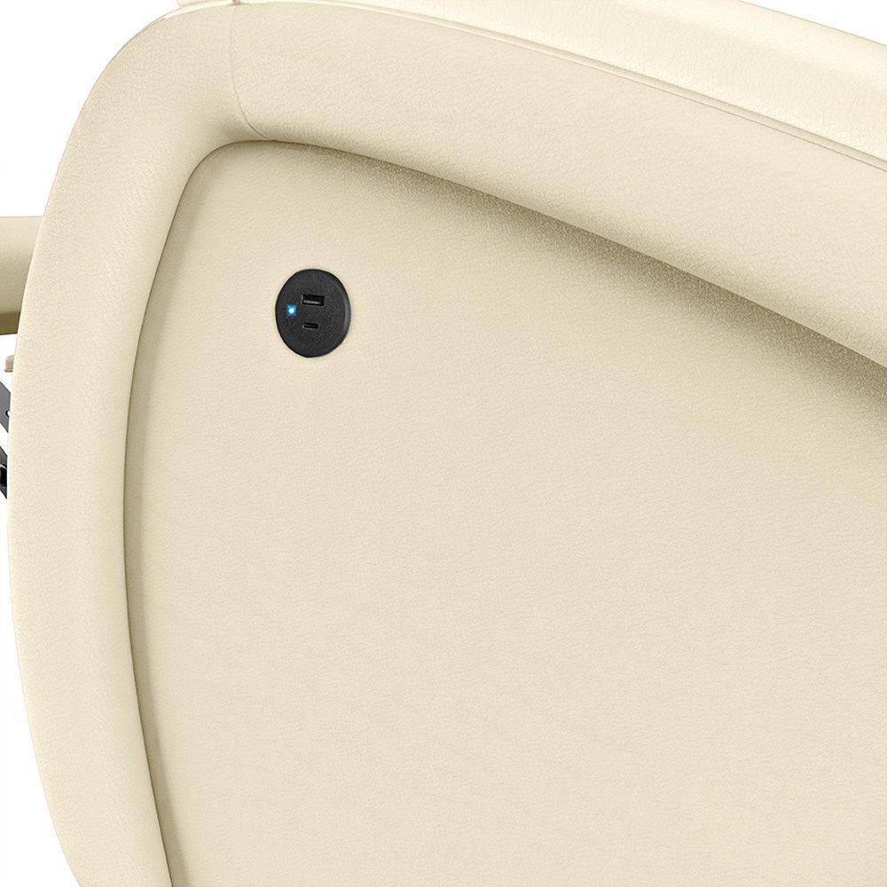 Poltrona Do Papai Reclinável Napoli Controle Power Elétrico Usb Pu Bege Fh1 - 6