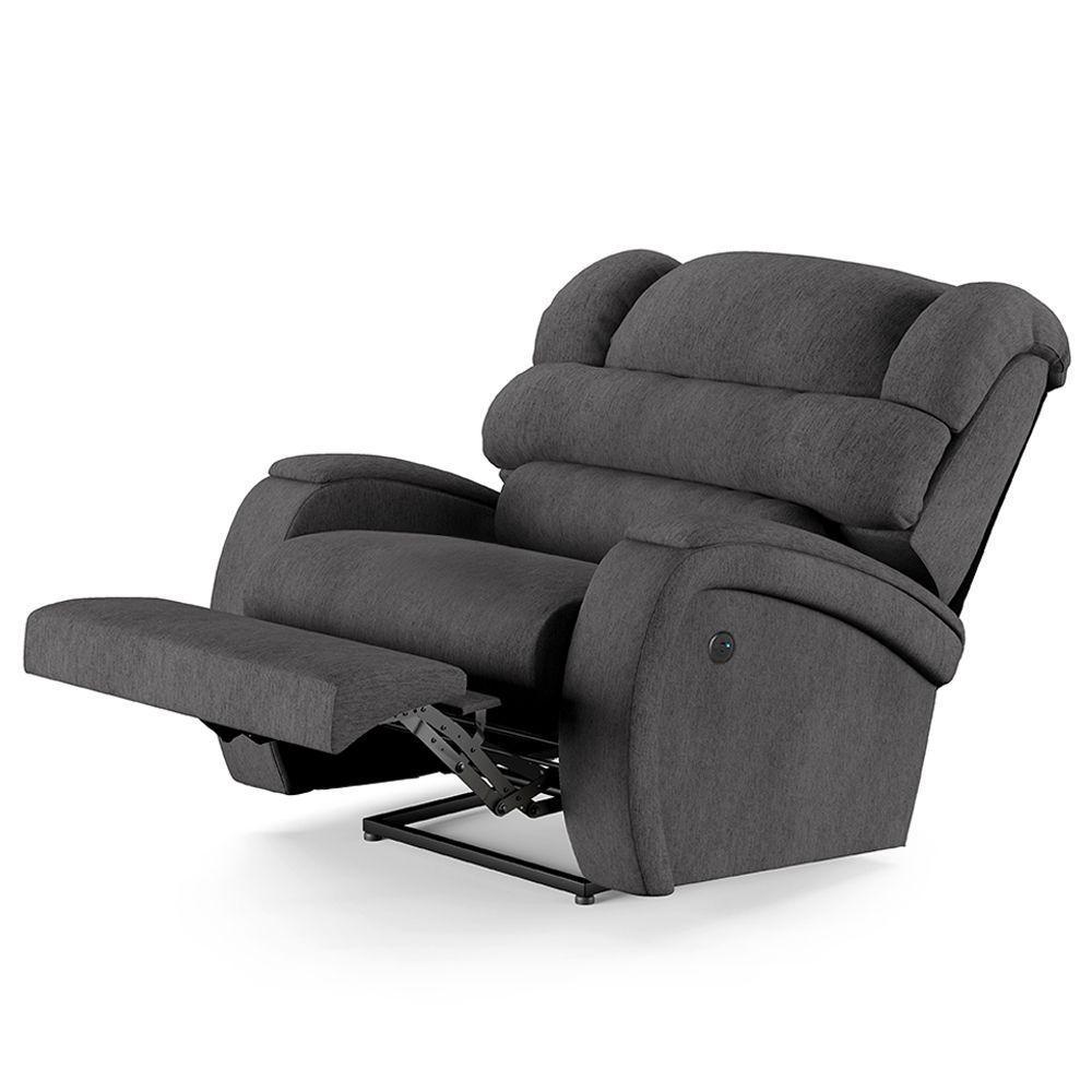 Poltrona Do Papai Reclinável Napoli Controle Power Elétrico Usb Linho Fh1 Grafite - 6