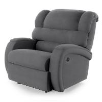 Poltrona Do Papai Reclinável Napoli Controle Power Elétrico Usb Veludo Cinza Fh1 - 1