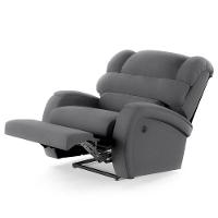 Poltrona Do Papai Reclinável Napoli Controle Power Elétrico Usb Veludo Cinza Fh1 - 2