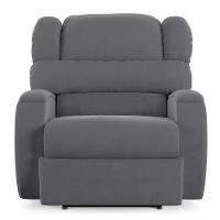 Poltrona Do Papai Reclinável Napoli Controle Power Elétrico Usb Veludo Cinza Fh1 - 3