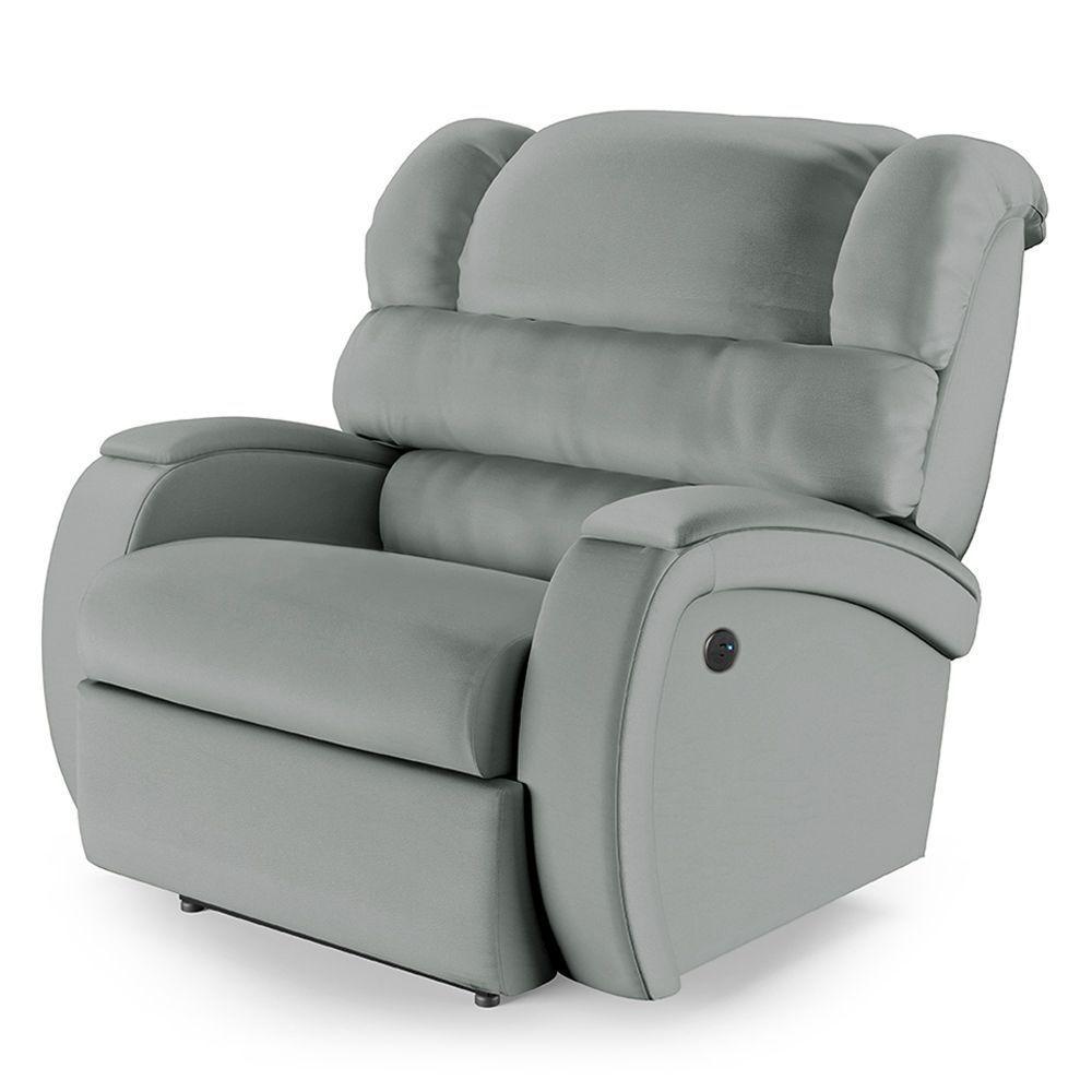Poltrona Do Papai Reclinável Napoli Controle Power Elétrico Usb Pu Cinza Fh1 - 1