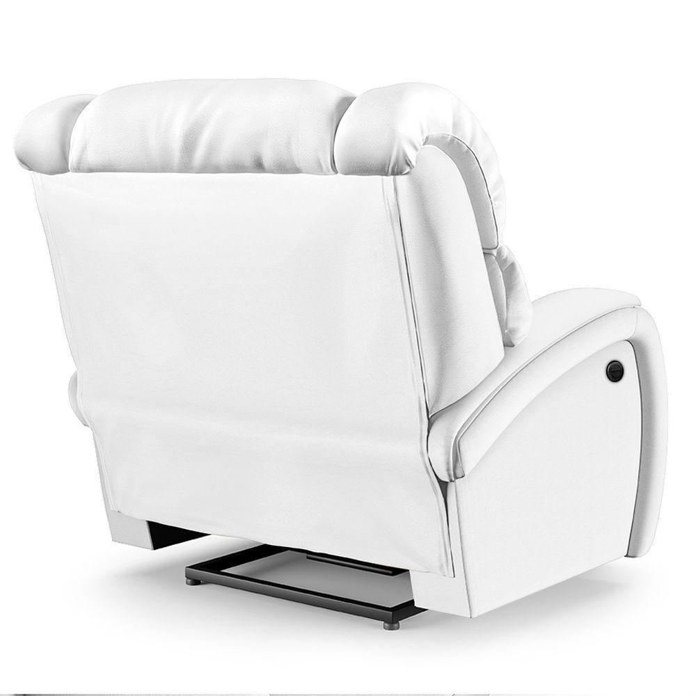 Poltrona Do Papai Reclinável Napoli Controle Power Elétrico Usb Pu Branco Fh1 - 6