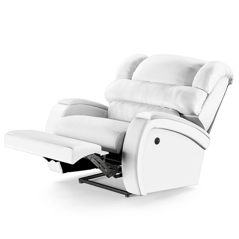 Poltrona Do Papai Reclinável Napoli Controle Power Elétrico Usb Pu Branco Fh1 - 8