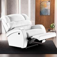 Poltrona Do Papai Reclinável Napoli Controle Power Elétrico Usb Pu Branco Fh1 - 5