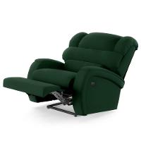 Poltrona Do Papai Reclinável Napoli Controle Power Elétrico Usb Veludo Verde Fh1 - 2