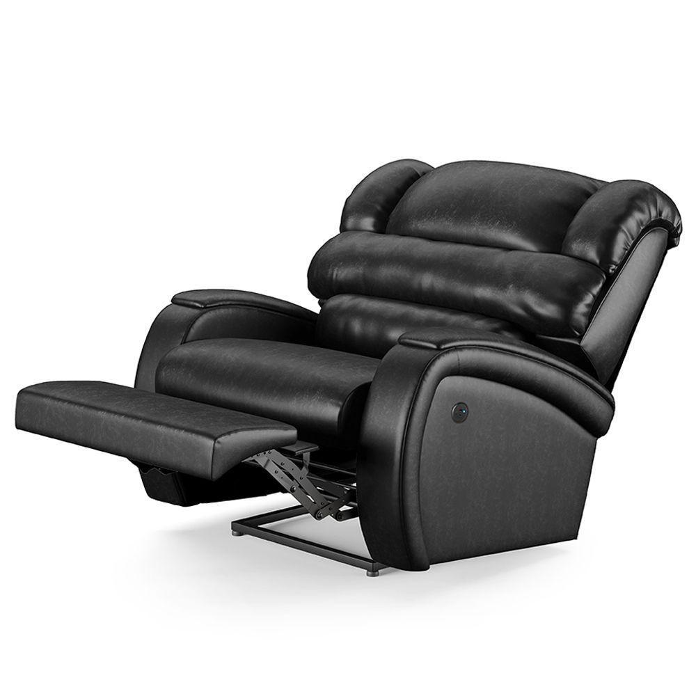 Poltrona Papai Reclinável Napoli Contr Power Elétrico Usb Pu Preto Brilho Fh1 - 7