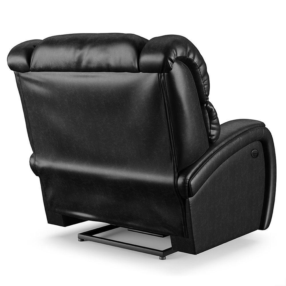 Poltrona Papai Reclinável Napoli Contr Power Elétrico Usb Pu Preto Brilho Fh1 - 8