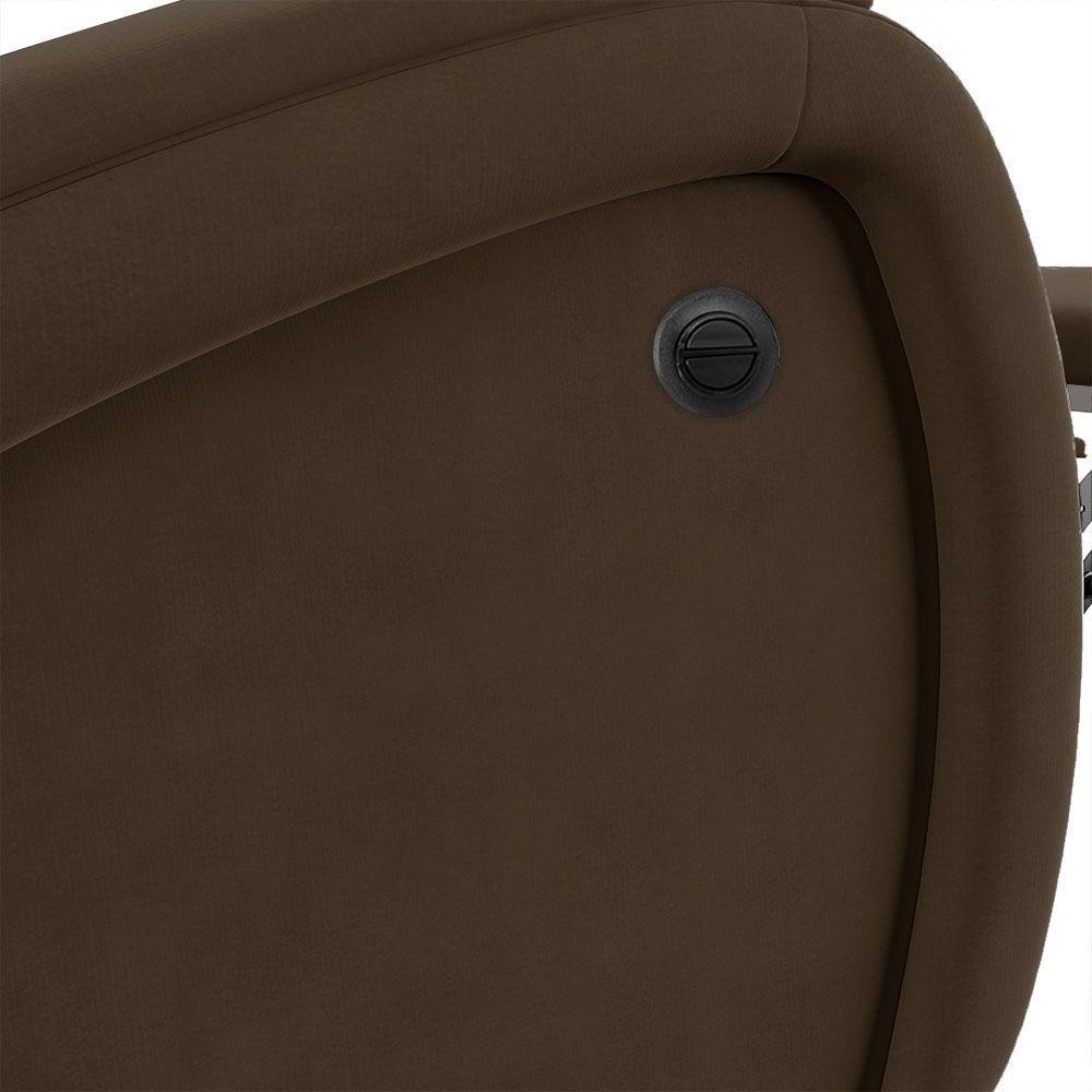 Poltrona Do Papai Reclinável Napoli Controle Power Elétrico Veludo Marrom Fh1 - 8