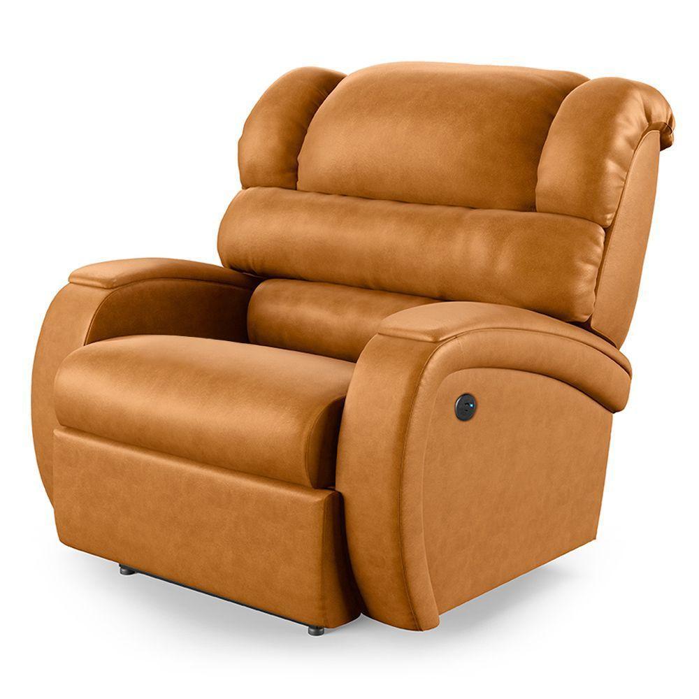 Poltrona Do Papai Reclinável Napoli Controle Power Elétrico Usb Sint Pu Fh1 Whisky - 1