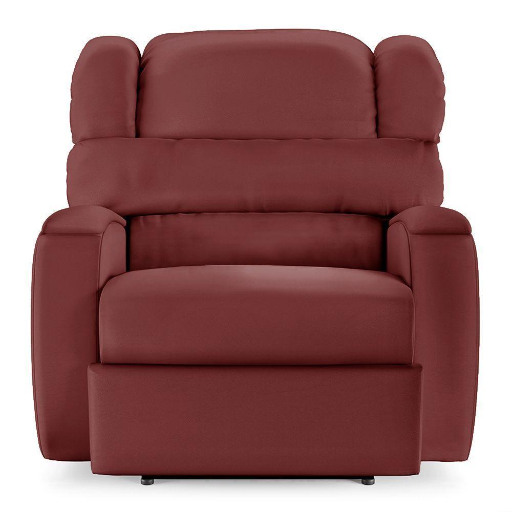 Poltrona Do Papai Reclinável Napoli Elétrica Botão Led Pu Vermelho Fh1 - 7