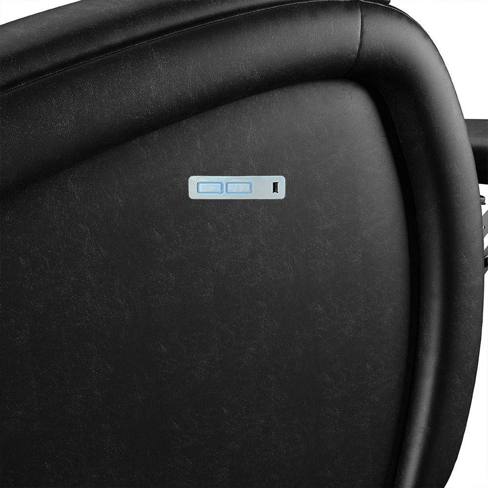 Poltrona Do Papai Reclinável Napoli Elétrica Botão Led Pu Preto Brilho Fh1 - 6