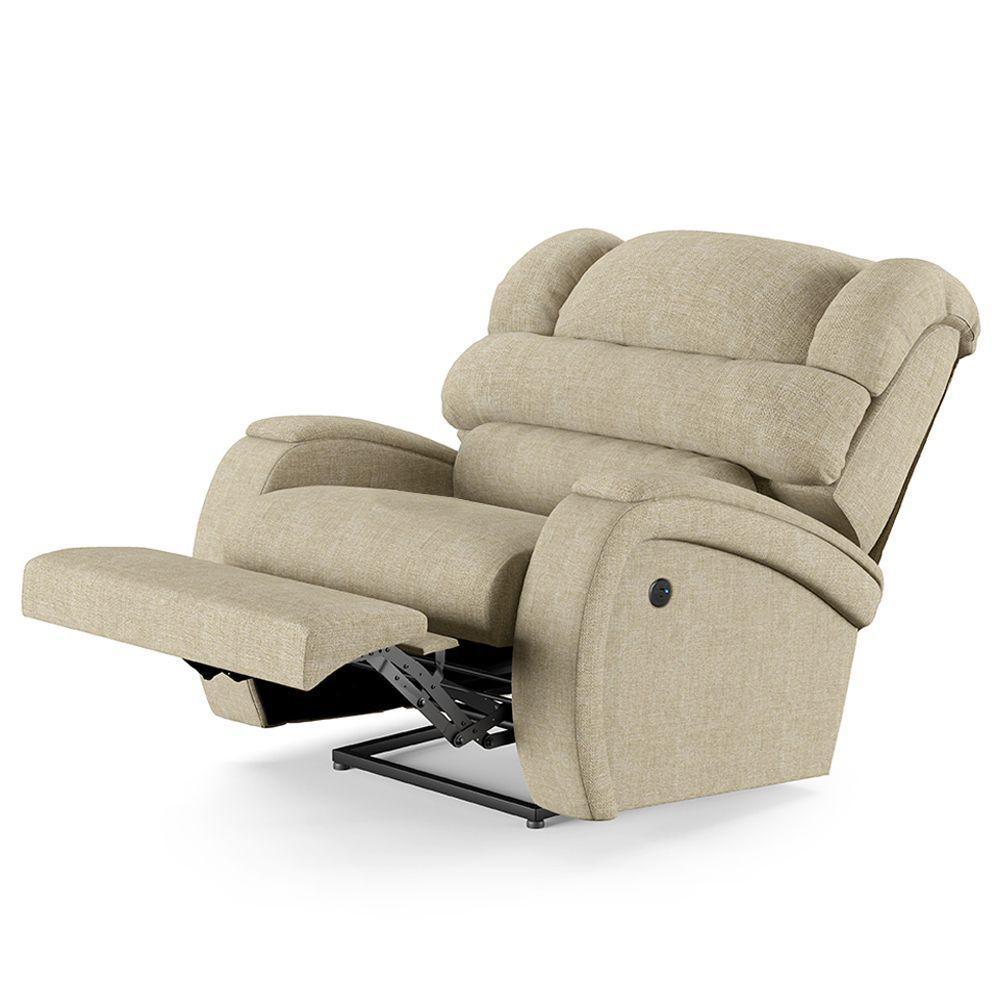 Poltrona Do Papai Reclinável Napoli Controle Power Elétrico Usb Linho Bege Fh1 - 2