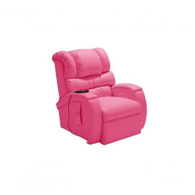 Poltrona Reclinável Motorizada Com Lift Imperial Corino Rosa Império Estofados