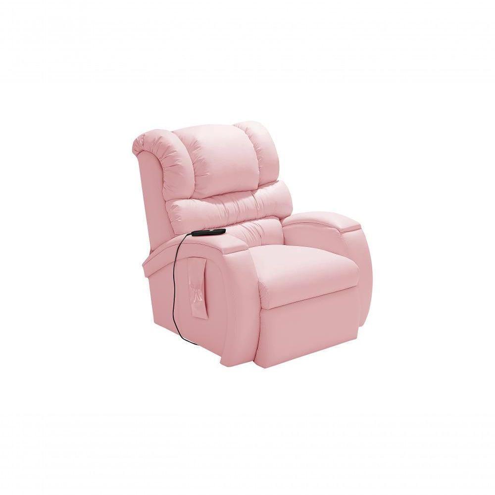 Poltrona Cadeira Reclinável Imperial Motorizada Corano Com Lift Império Rosa - 1