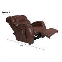 Poltrona Cadeira Reclinável Imperial Motorizada Massageadora Com Lift Courissimo Marrom - 10