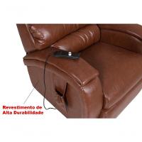 Poltrona Cadeira Reclinável Imperial Motorizada Massageadora Com Lift Courissimo Pinhão - 3