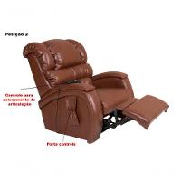 Poltrona Cadeira Reclinável Imperial Motorizada Massageadora Com Lift Courissimo Pinhão - 7