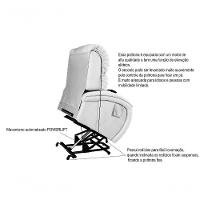 Poltrona Cadeira Reclinável Imperial Motorizada Massageadora Com Lift Courissimo Preto - 6