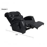Poltrona Cadeira Reclinável Imperial Motorizada Massageadora Com Lift Courissimo Preto - 8