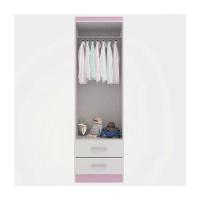 Guarda-roupa Infantil 2 Portas 2 Gavetas Atalaia - Branco - Rosa Branco - Rosa - 2