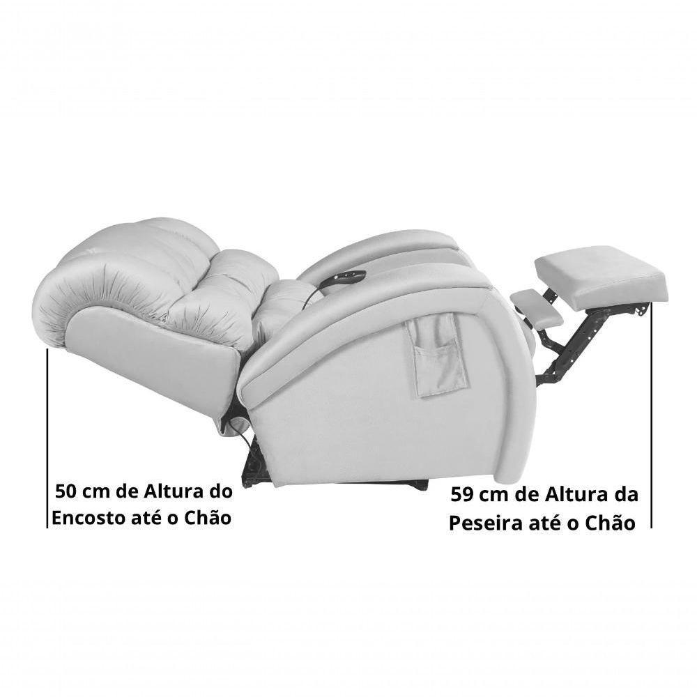 Poltrona Cadeira Reclinável Imperial Para Idoso Motorizada Courissimo Com Massageador Gravidade Zero Pinhão - 4